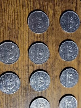 1962 Canadian 5 Cent Nickel Coins - Lot Of 10